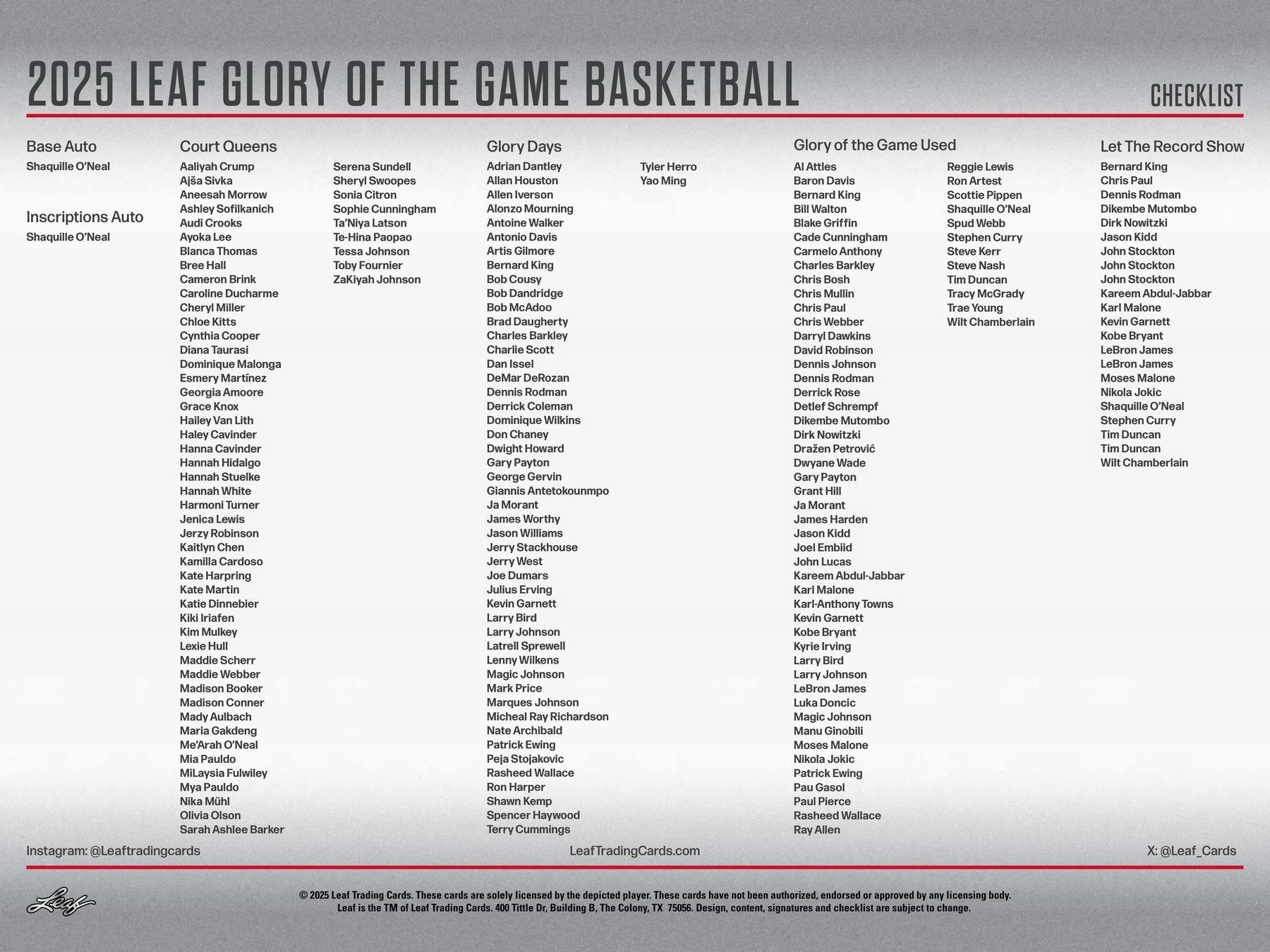 2025 Leaf Glory of the Game Basketball Hobby Box