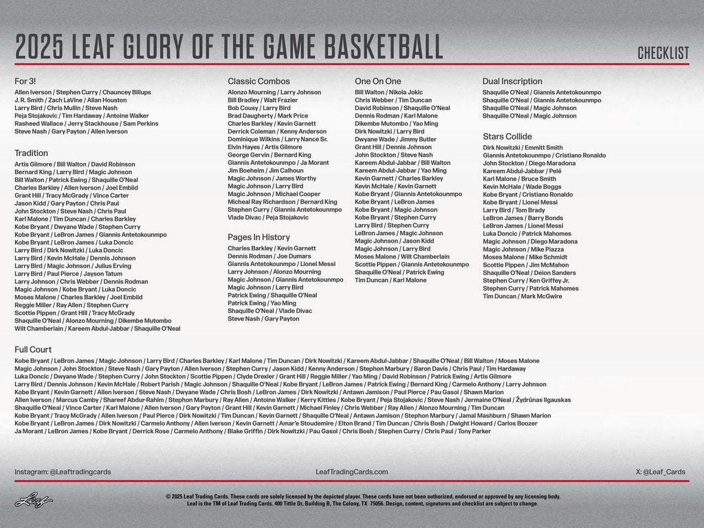 2025 Leaf Glory of the Game Basketball Hobby Box