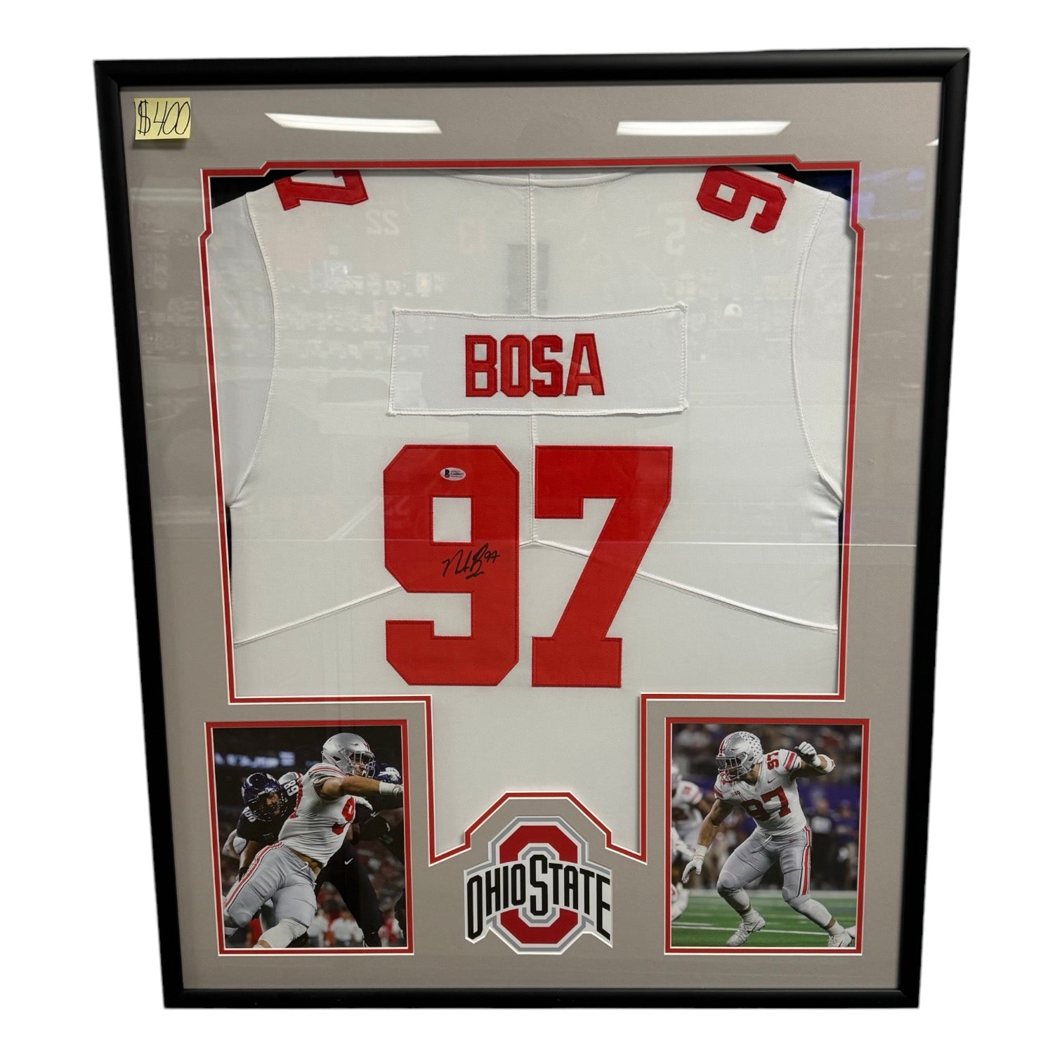 Nick Bosa (Ohio State #97) Framed Autographed Jersey w/ Beckett COA