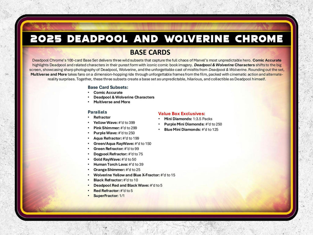 2025 Topps Chrome Deadpool Hobby Box