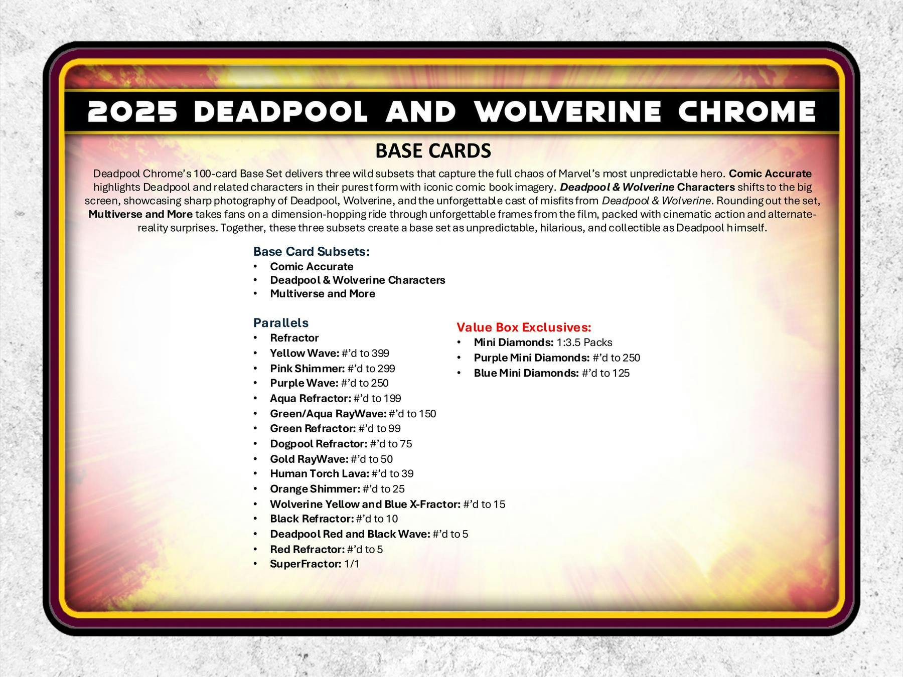 2025 Topps Chrome Deadpool Hobby Box