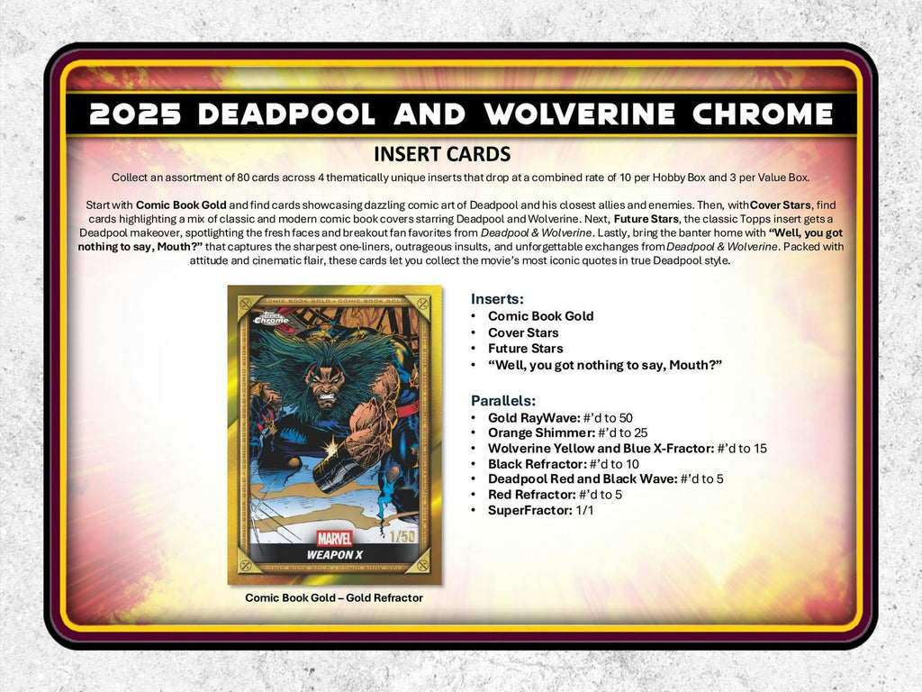 2025 Topps Chrome Deadpool Hobby Box