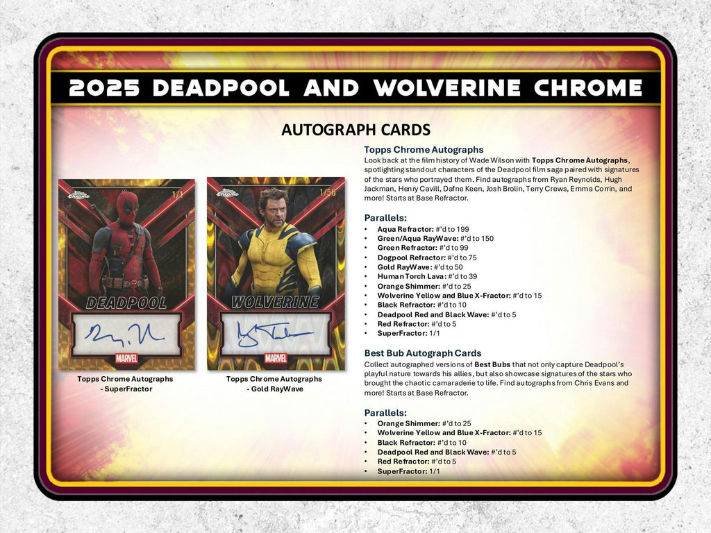2025 Topps Chrome Deadpool Hobby Box