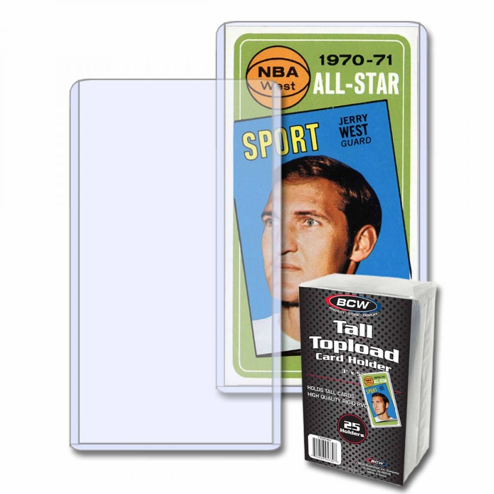 BCW Toploaders for Tall/Vintage Cards (3x5) (Single Count)