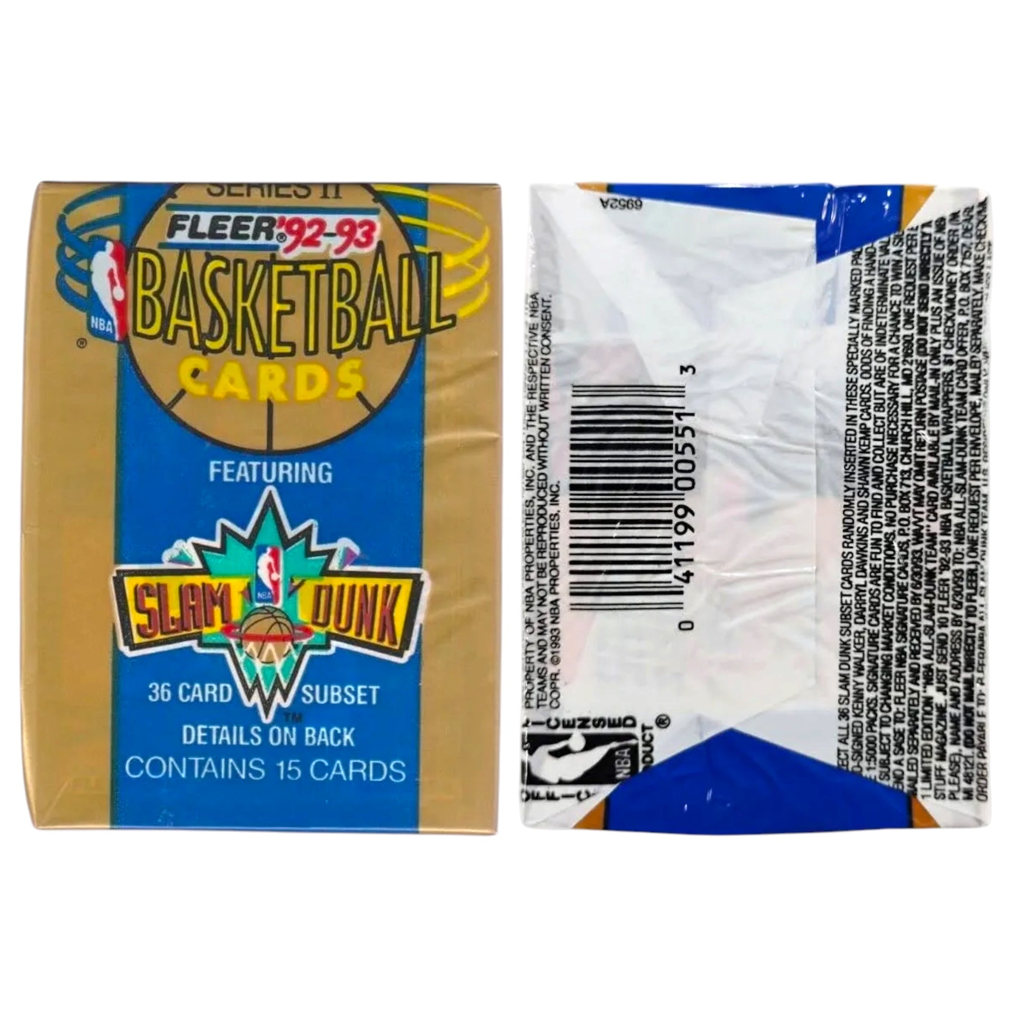 1992-93 Fleer Basketball Series 2 15-Card Pack
