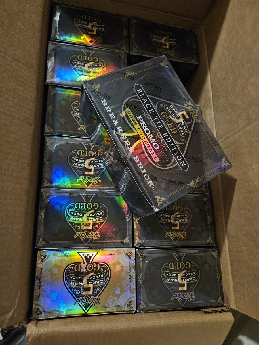 2026 Wild Card 5 Card Draw Stacked Deck Gold Black Tie Edition Football Breaker Brick