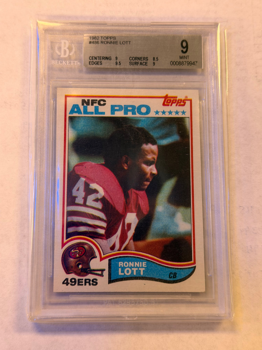 1982 TOPPS 486 RONNIE LOTT ALL-PRO BGS 9 MINT (GG)