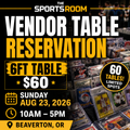 6ft Card Show Vendor Table Reservation (8/23/26 10AM-5PM)