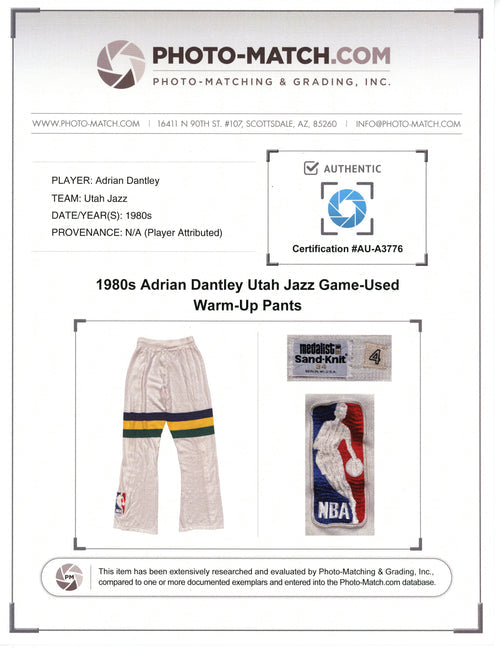 1986-87 Fleer #21 ADRIAN DANTLEY BAS 10 AUTHENTIC AUTO BECKETT JF Game Used Patch Jersey Fusion (KA)