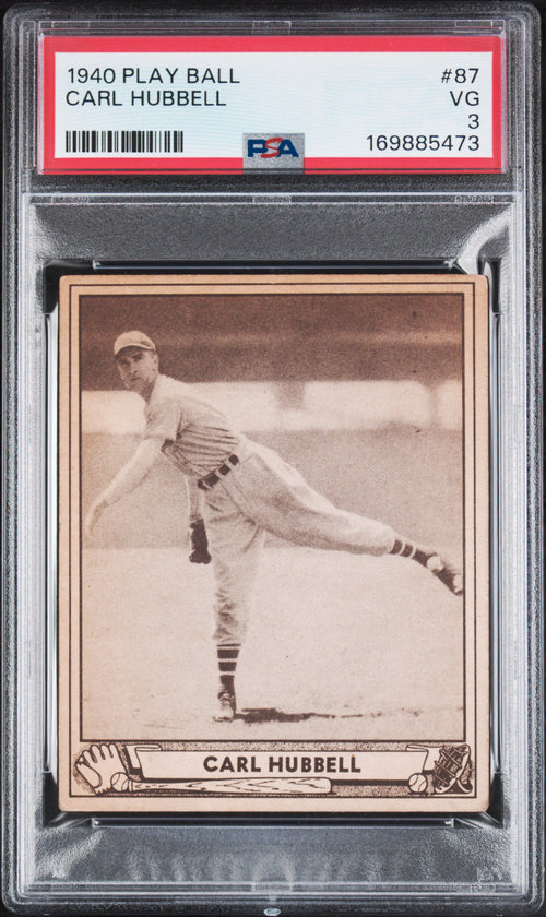 1940 Play Ball Carl Hubbell #87 PSA 3 VG – New York Giants (GC) PSA cert 169885473 front scan