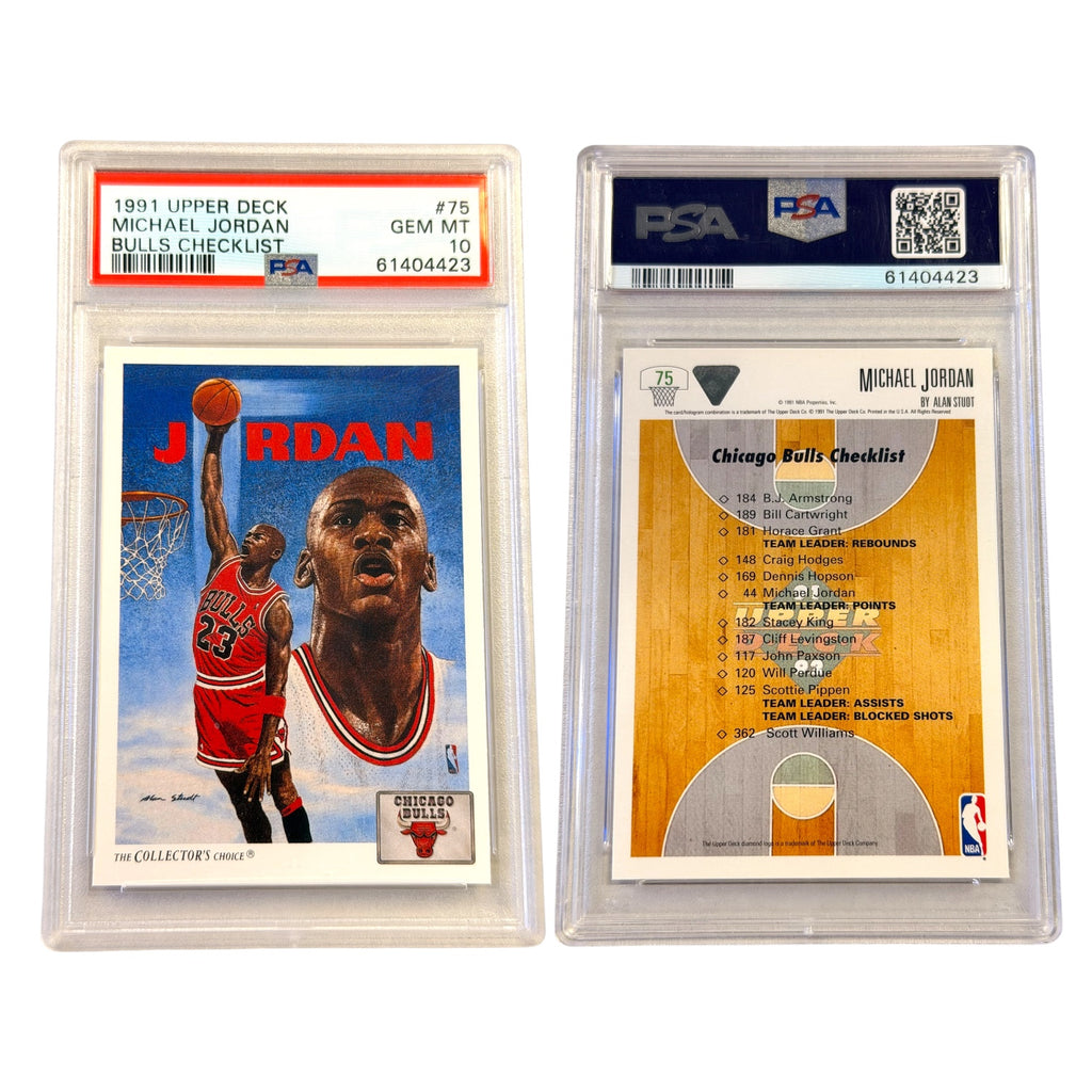 1991 UPPER DECK #75 MICHAEL JORDAN BULLS CHECKLIST PSA 10 (SY)