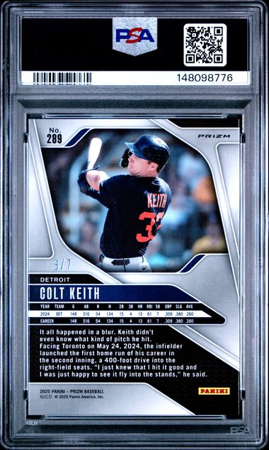 2025 PRIZM COLT KEITH GOLD SHIMMER FOTL 6/7 #289 PSA 9 (TK)