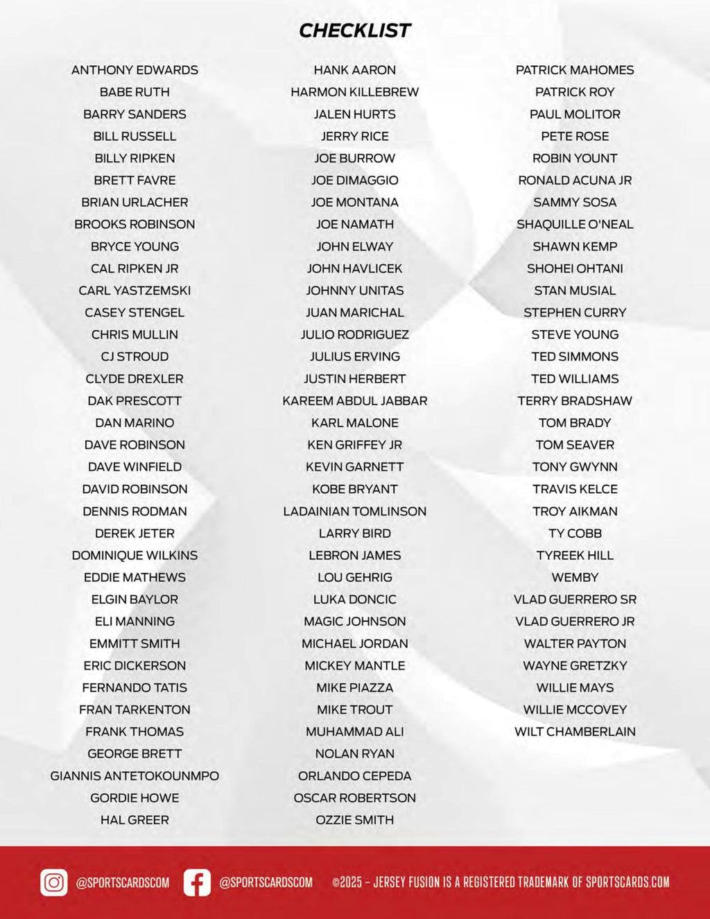 2025 Jersey Fusion Legendary Collection 5-Pack Hobby Box (12/17)