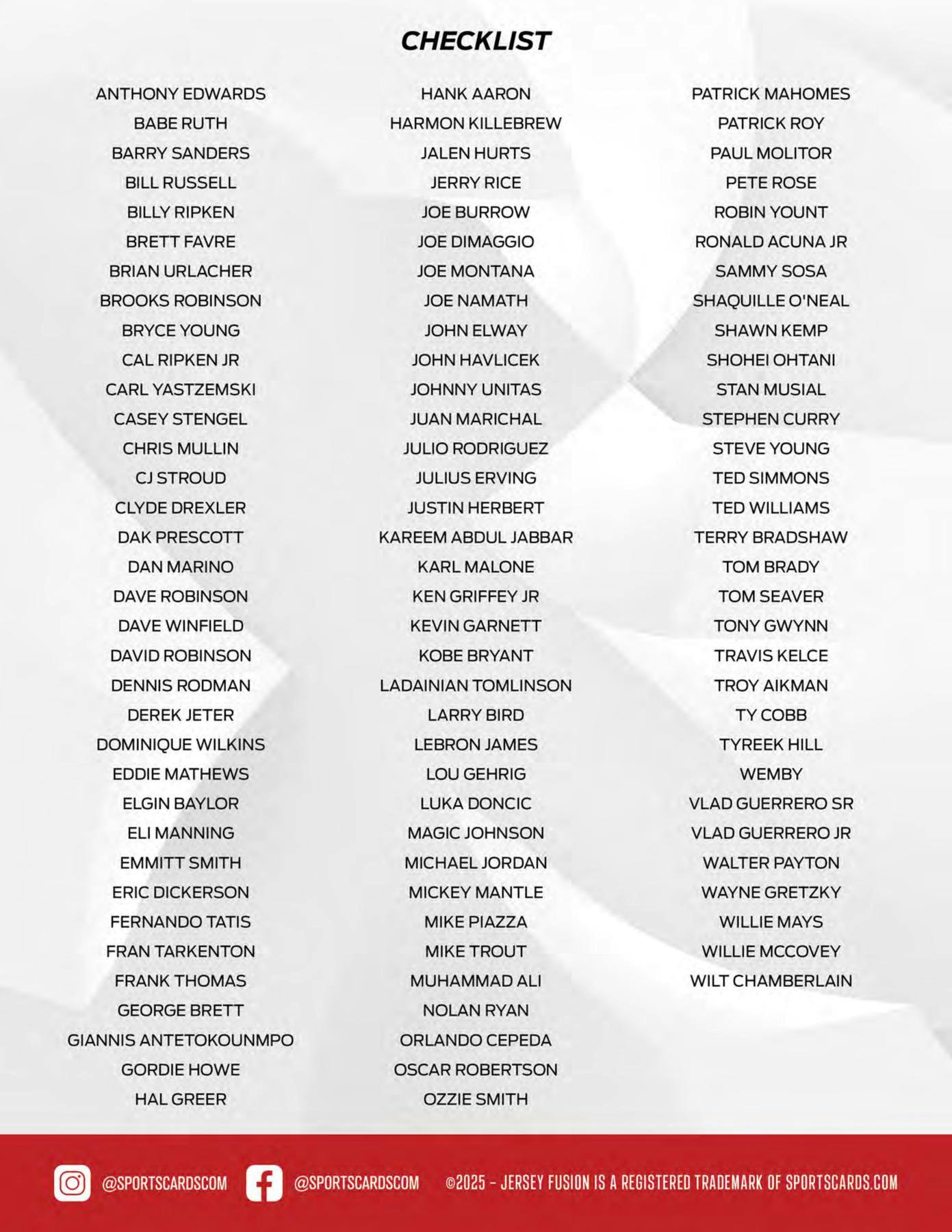 2025 Jersey Fusion Legendary Collection 5-Pack Hobby Box (12/17)