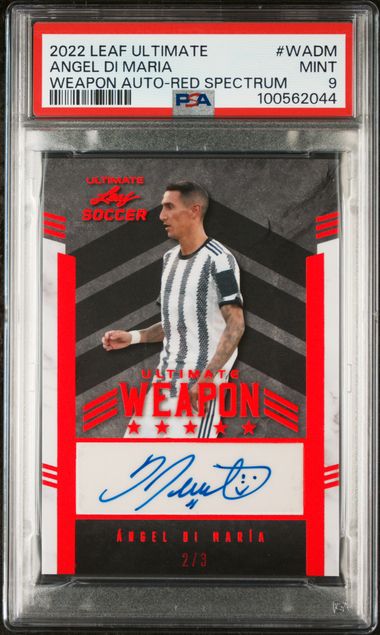 2022 LEAF ULTIMATE ANGEL DI MARIA AUTO RED SPECTRUM PSA 9 (PB)