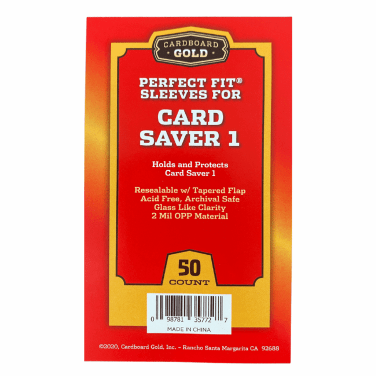 CBG Perfect Fit Resealable Sleeves for Card Saver 1 Semi-Rigid Protectors (50ct Pack)