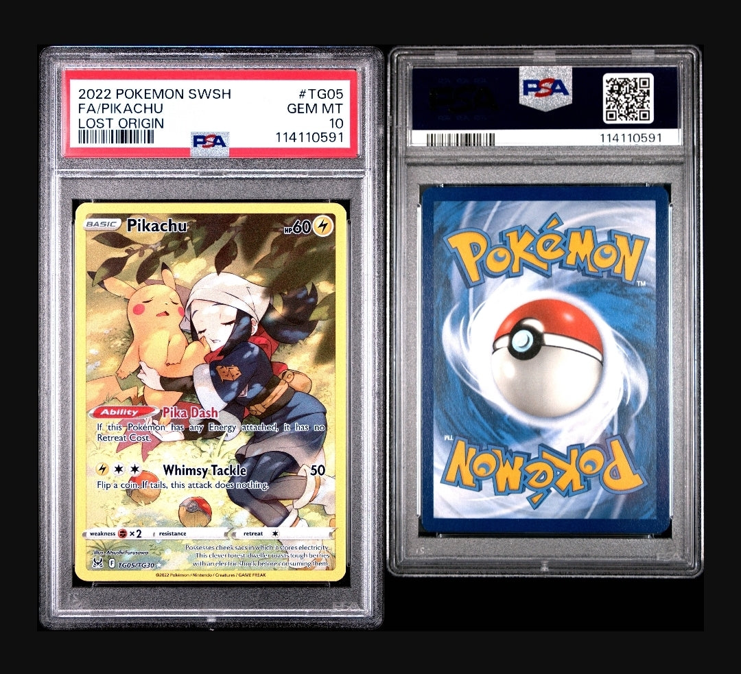 2022 POKEMON SWORD & SHIELD LOST ORIGIN #TG05 FA/PIKACHU LOST ORIGIN PSA 10