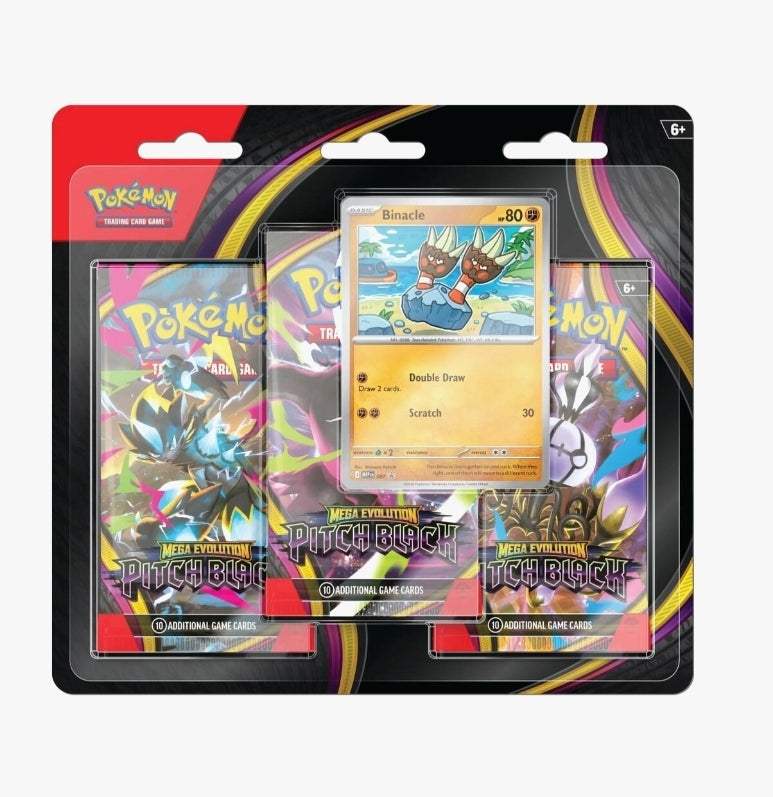 Pokémon TCG: Mega Evolution Pitch Black 3-Pack Blister (Binacle)- ME05