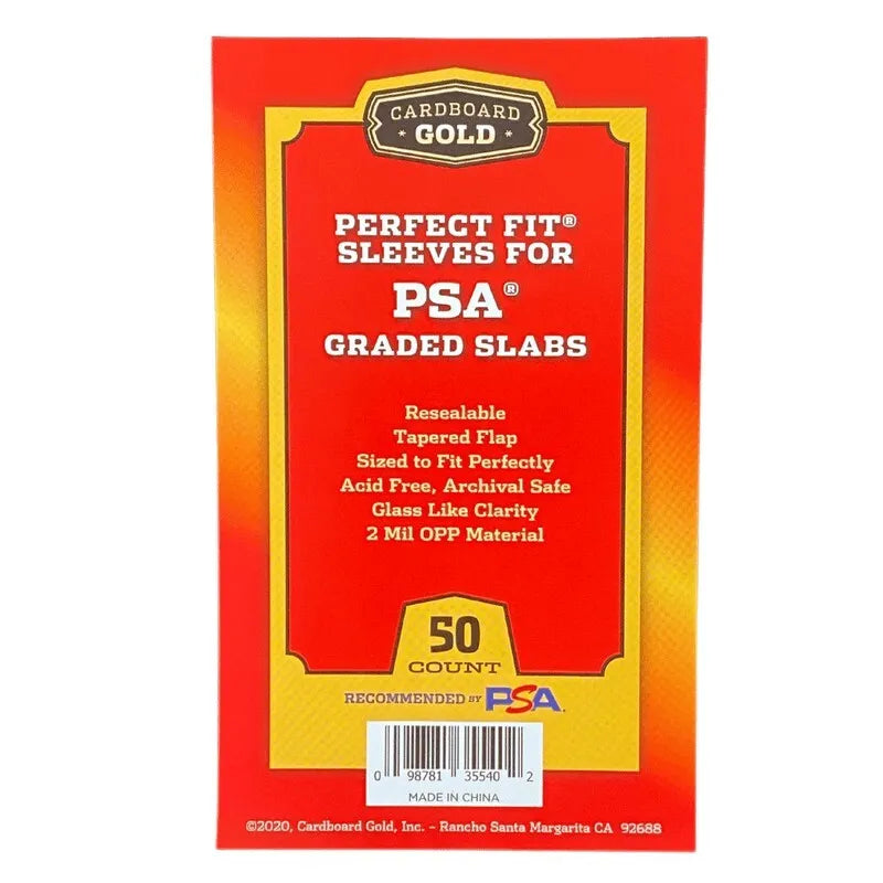 CBG Perfect Fit Resealable Sleeves for PSA Graded Slabs (50ct Pack)